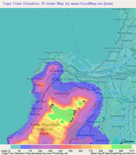 Elevation of Cape Town,South Africa Elevation Map, Topography, Contour