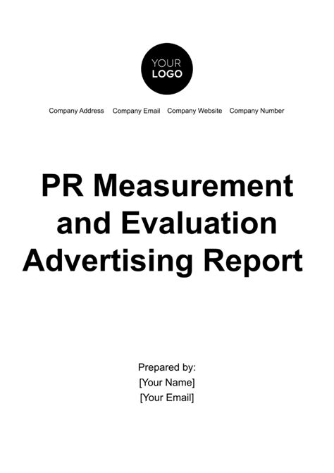 Pr Measurement And Evaluation Advertising Report Template Edit Online