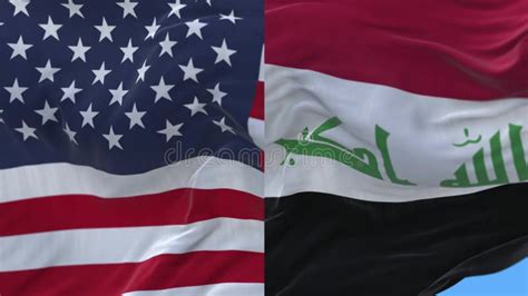 Iraq National Flag. Seamless Loop Animation Closeup Waving Stock ...