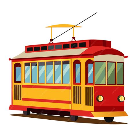 Tram clip art and Vector Design With a White Background | Premium AI ...