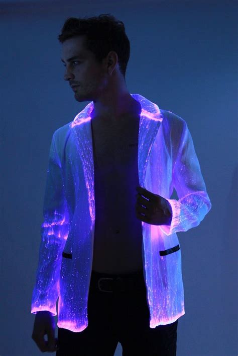 Fiber Optic Suit Jacket Light Up Clothes Futuristic Fashion Fiber Optic