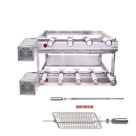 Churrasqueira Girat Ria Espetos Grill Inox Esp Grelha R