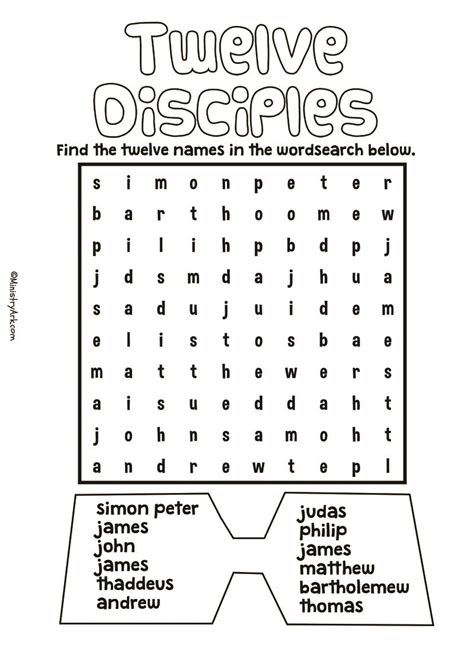 Jesus And 12 Disciples Printables Free