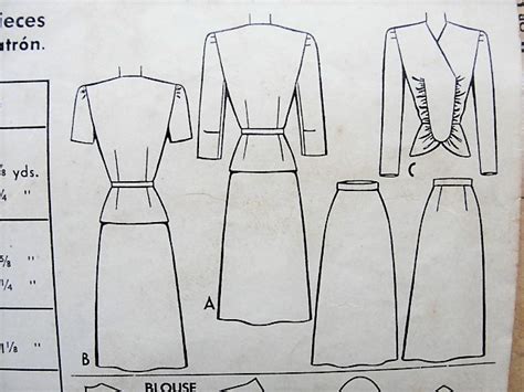 1940s BEAUTIFUL 2 Pc Dress Pattern McCALL 4833 Daytime Or Evening