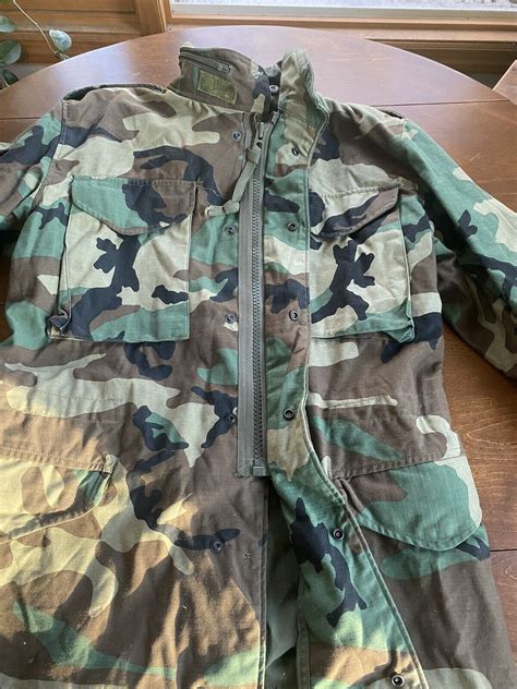 Vintage Us Army Woodland Camo Field Jacket Coat Cold Gem