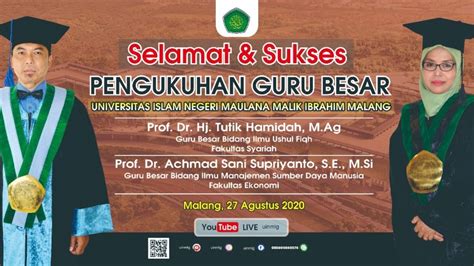 Pengukuhan Guru Besar UIN Malang Prof Dr Hj Tutik H M Ag Dan Prof