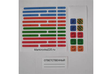 Набор наклеек на электрощит Маркировка 220 для электрических щитов до ...