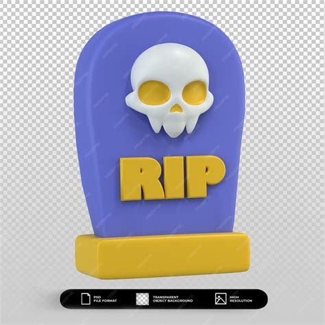 Premium Psd 3d Halloween Tombstone Icon Isolated Illustration