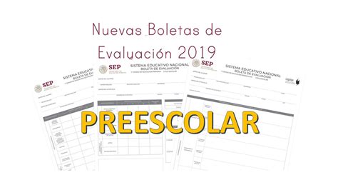 Boletas De Evaluación 19 20 Nivel Preescolar