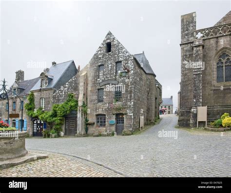 Street View Of Locronan A Idyllic Medieval Village In Brittany France