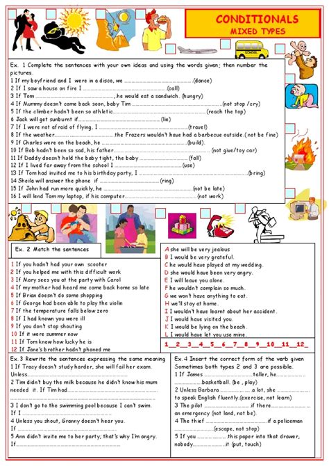 Conditionals Exercises Free Printable Conditionals Esl Worksheets