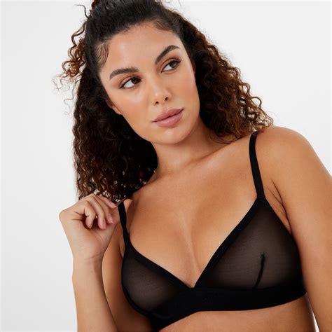 Jack Wills Mesh Triangle Bralette Black