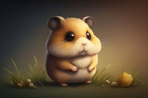 Cute 3d Cartoon Hamster Generative Ai Stock Illustration