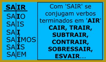 Conjugar O Verbo Sair - HABLEMOS DE PORTUGUÉS DE BRASIL: "Presente do Indicativo" en verbos ...