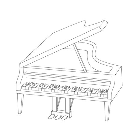 Premium Vector | Hand drawn piano cartoon illustration