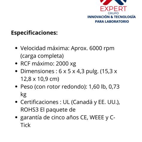 MINI CENTRÍFUGA SPROUT PLUS Expert Grupo