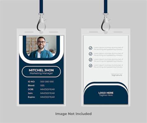 Premium Vector Vector Id Badge Template With Pictu