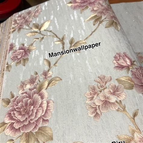 Jual Wallpaper Dinding Murah Bunga Ungu Ulir Mewah D Jakarta Utara