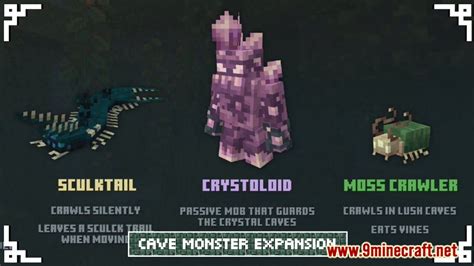 Cave Monster Expansion Addon 119 118 For Minecraft Pebedrock Mc