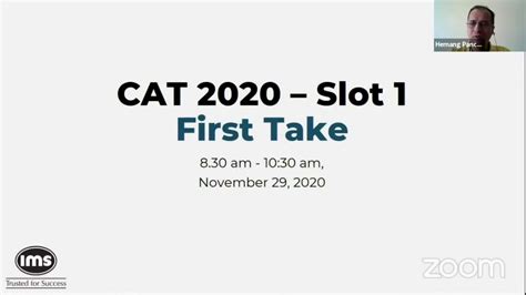 CAT 2020 Slot 1 First Take By IMS India Ft Hemang Panchmatia YouTube