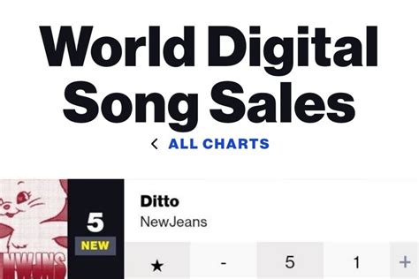 Newjeans Charts On Twitter Newjeans Ador S Ditto Debuts At 5 On Billboard World Digital