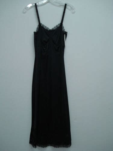 NWT Women S USA Made Nancy King Lingerie 29 Full Dress Slip Size 32 Black 19N EBay