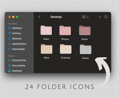 Desktop Folder Icons Pink Nude Gray Mac Windows PC Minimal