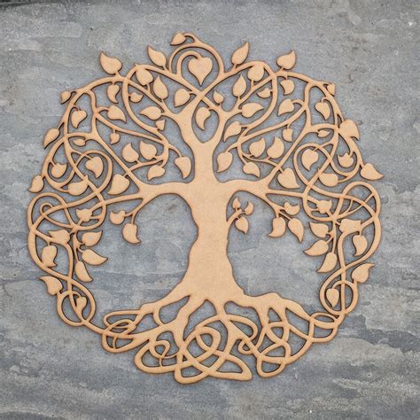 Albero Della Vita Arte Della Parete Taglio Laser Legno Segno Etsy