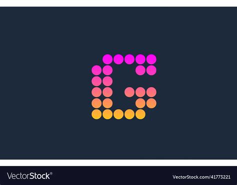 G Pink Yellow Dotted Alphabet Letter Logo Icon Vector Image