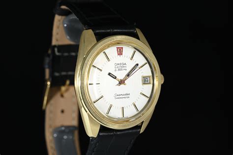 Omega ELECTRONIC F 300 HZ Seamaster Chronometer 36 5 Mm Oro Giallo Anni