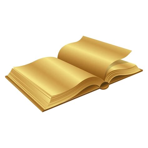 Livro Aberto Dourado Sobre Um Fundo Branco Vetor Premium