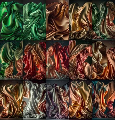 100 Flowing Silk Digital Backdrops: Colored Fabric Backgrounds ...