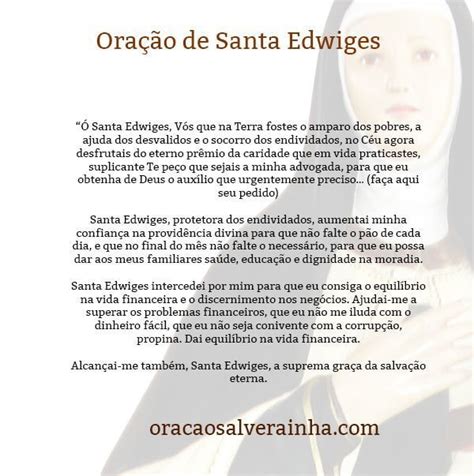 Ora O De Santa Edwiges Protetora Dos Endividados