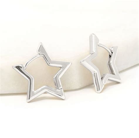 Modern Star Huggie Earring Stacking Huggie Earring Star Hoop Earring