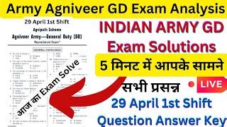 Indian Army Agniveer Gd Exam Analysis Today 29 April 2024 Third Shift