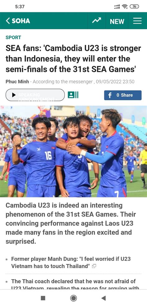 Media Vietnam Kamboja Lebih Kuat Dari Timnas Indonesia U 23