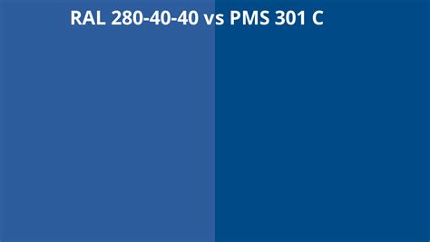 Ral 280 40 40 Vs Pms 301 C Ral Colour Chart Uk