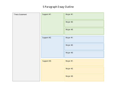 5 Paragraph Essay Outline Template - Varicolored Download Printable PDF ...