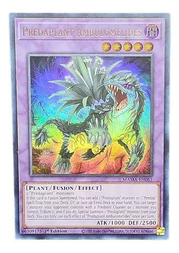 Predaplant Ambulomelides Carta Yugioh Ingl S Ultra Rare Mercadolibre