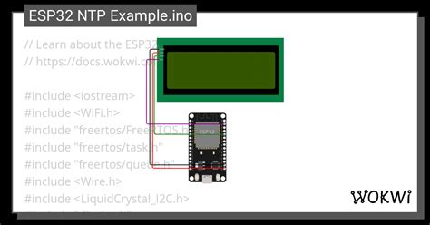 ESP32 NTP Example Ino Wokwi ESP32 STM32 Arduino Simulator