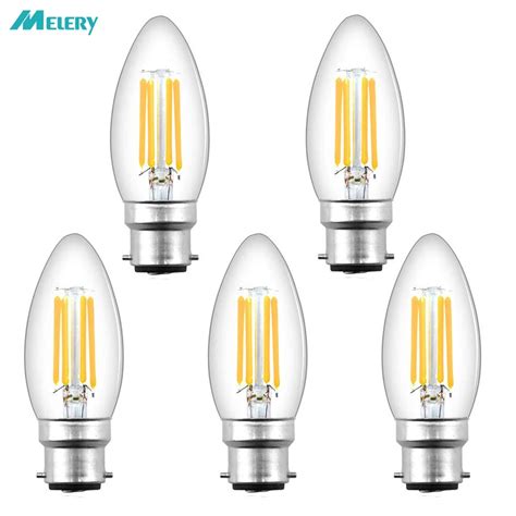 B22 Led Candle Filament Light Bulb 4w C35 Dimmable Bayonet Vintage