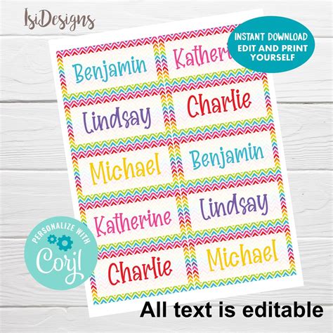 Editable Back to School Name Tags Colorful Classroom Labels - Etsy