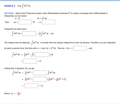 Solved Example3 Find T2e9t Dt Solution Notice That T2