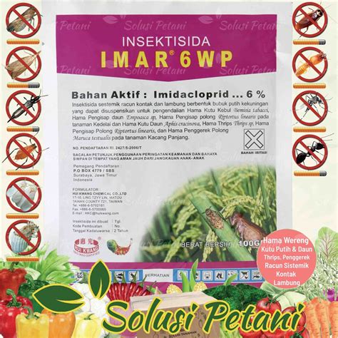 Jual Obat Hama Imar 6 WP 100gr Pembasmi Hama Kutu Putih Kutu Daun