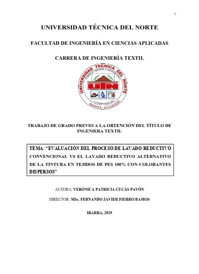 Evaluación del proceso de lavado reductivo convencional vs el lavado