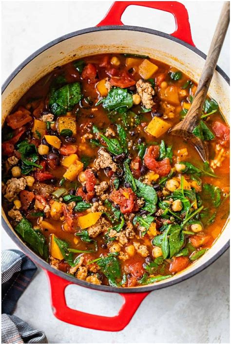 Ground Turkey Butternut Squash Chili One Pot Recipe Butternut