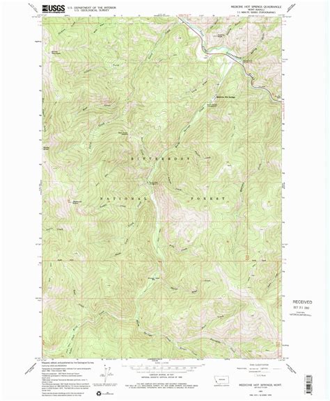 Classic USGS Medicine Hot Springs Montana 7.5'x7.5' Topo Map – MyTopo Map Store