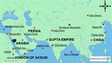 StepMap Asian Trade Routes A D 400 Landkarte für India