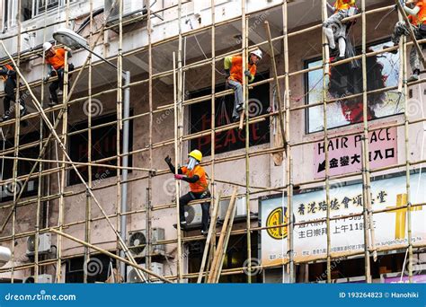 Scaffolding On House Facade Apartment Buildingwith Scaffold Royalty