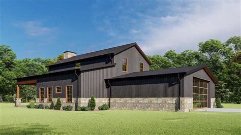 Rustic 2 Story Barndominium Style House Plan Under 2000 Square Feet